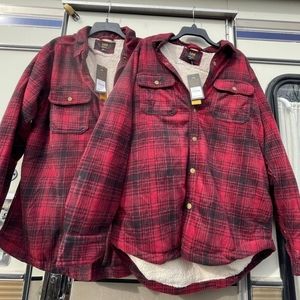 2 Super soft thick Lee flannel red and back New with tags XL and L